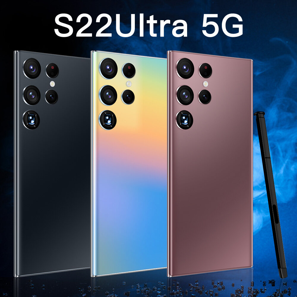 【original ready】Original phone S22 Ultra 5G S22Ultra 5G 7.3 Inch hp 12G RAM 512GB ROM 48MP 100MP 8000mah cheap cellphone washing warehouse Android 12.0 AI powered Face Recognition Unlocked Mobile Phon