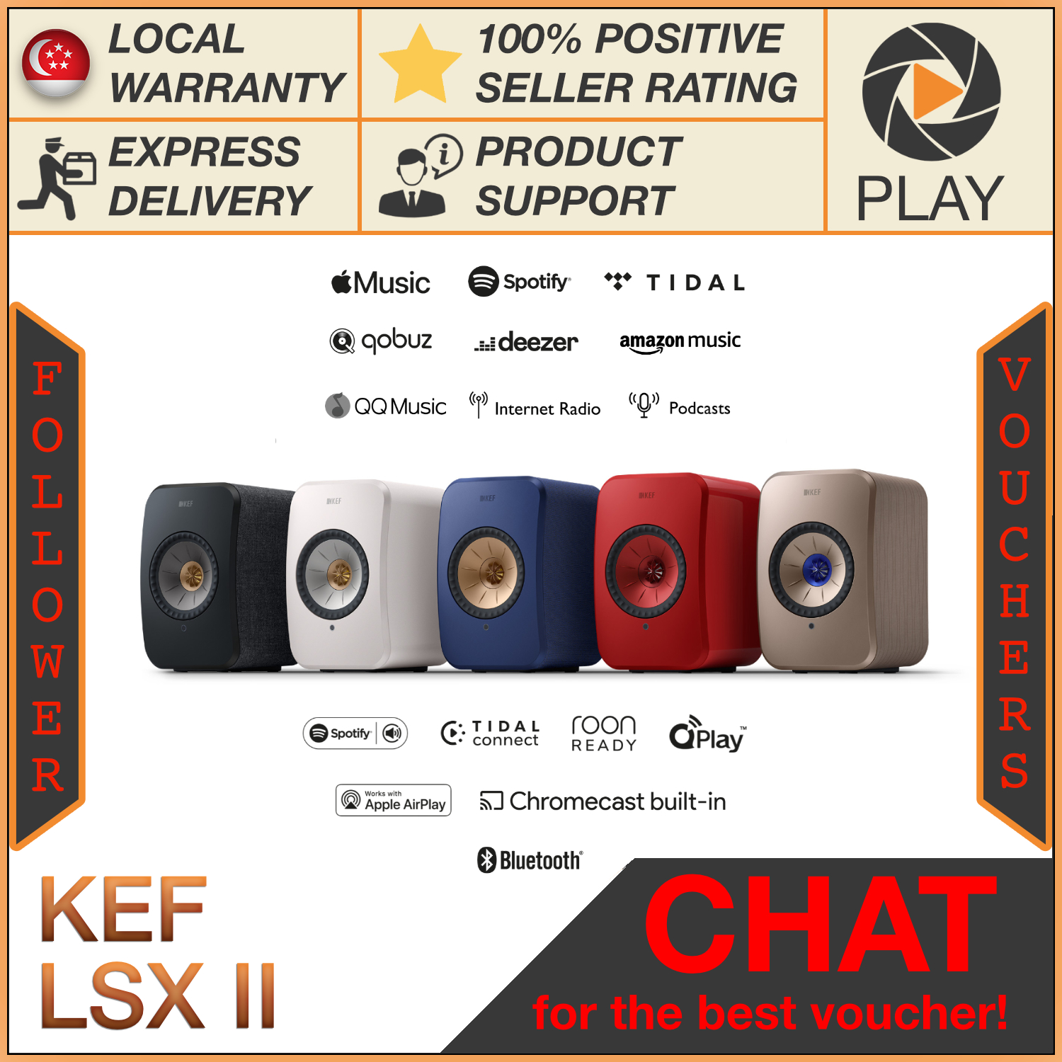 KEF LSX II Wireless Music System (PAIR)