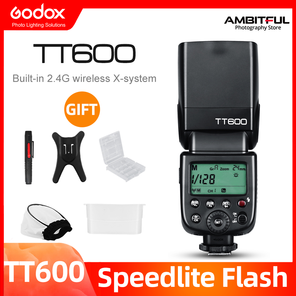 Godox TT600 2.4G Wireless GN60 Master/Slave Camera Flash Speedlite Built-in Godox X system Direct Control of Godox X system Flash for Canon Nikon Sony Pentax Olympus Fuji Lumix SLR Camera